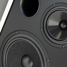 Wizualizacja produktowa zestawu głośnikowego dla PYLON AUDIO